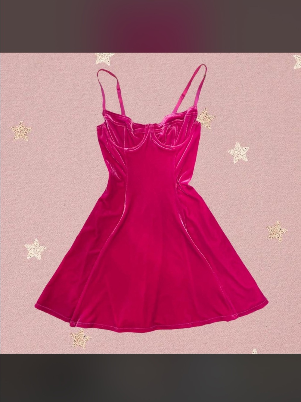 American Apparel velvet fuchsia skater dress